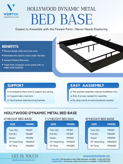 Hollywood Dynamic Metal Collection - Bed Base
